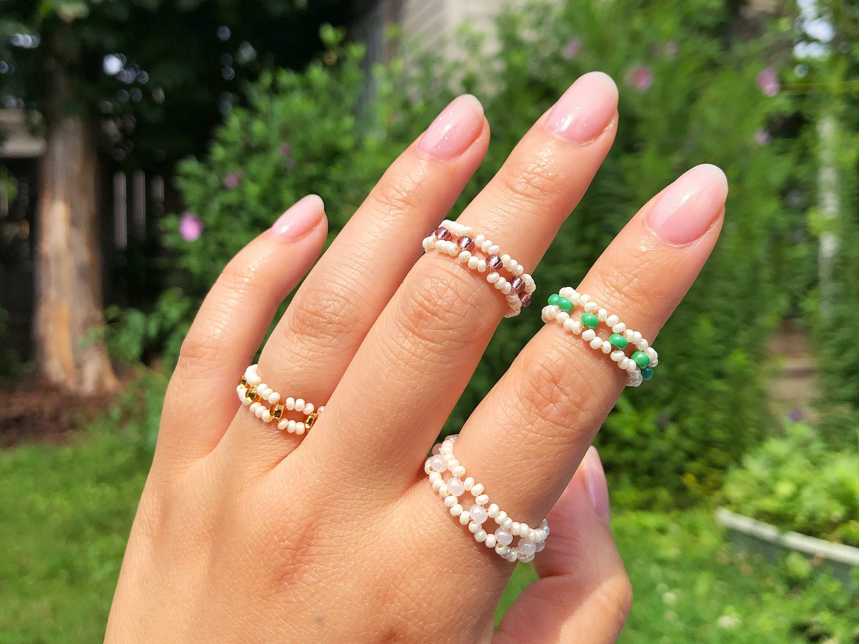 aesthetic seed bead necklace