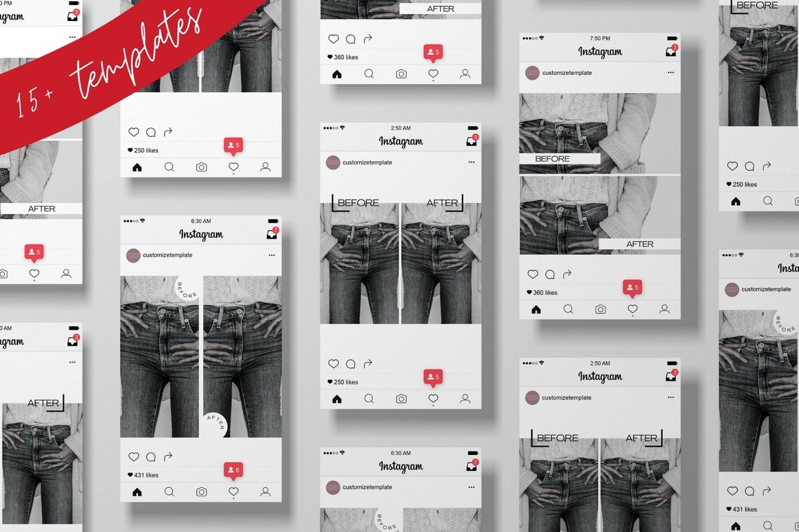 15 Before And After Templates Progress Canva Templates Etsy