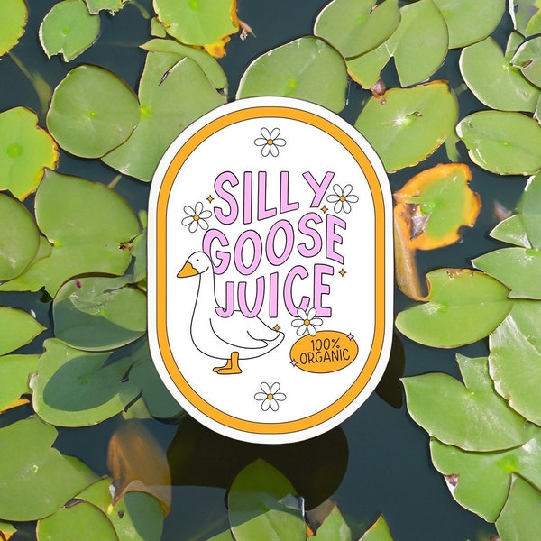Silly Goose Juice Sticker - Pastel Laptop Stickers - Funny Water Bottle Sticker - Hot Girls are Silly
