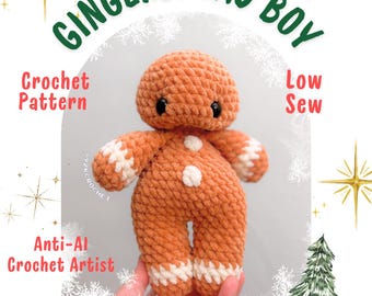 Grady the Gingerbread Man - PDF Crochet Pattern Digital Download - Christmas Plushie