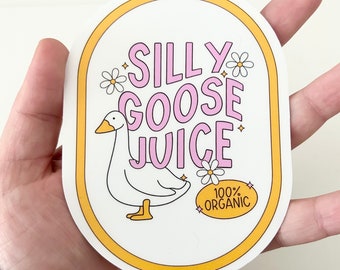 Silly Goose Juice Bumper Sticker - Funny Waterproof Vinyl Sticker