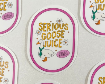 Adesivo Serious Goose Juice - Adesivo laminato con gioco di parole divertente