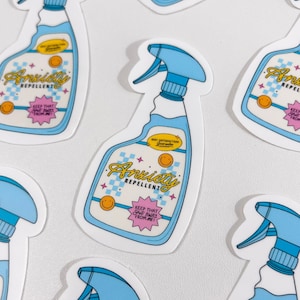 Anxiety Repellent - Mental Health Stickers - Anxious Sticker - Water Bottle Sticker - Macbook & Kindle Stickers