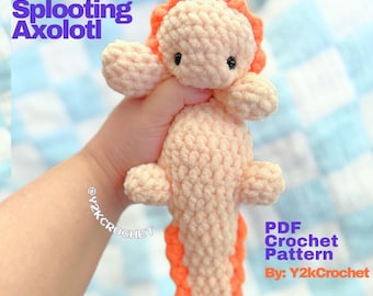 PDF Crochet PATTERN: Alfie the Splooting Axolotl - Quick Crochet Plushies - Cute Axolotl Plushie - Unique Plush Pattern - Crochet Plushies
