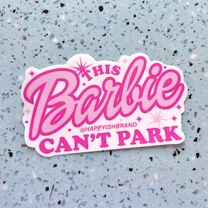 This Girlie Can&#39;t Park Bumper Sticker - Pink Bumper Stickers - Preppy Girly Pink Car Decor