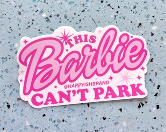 This Girlie Can&#39;t Park Bumper Sticker - Pink Bumper Stickers - Preppy Girly Pink Car Decor