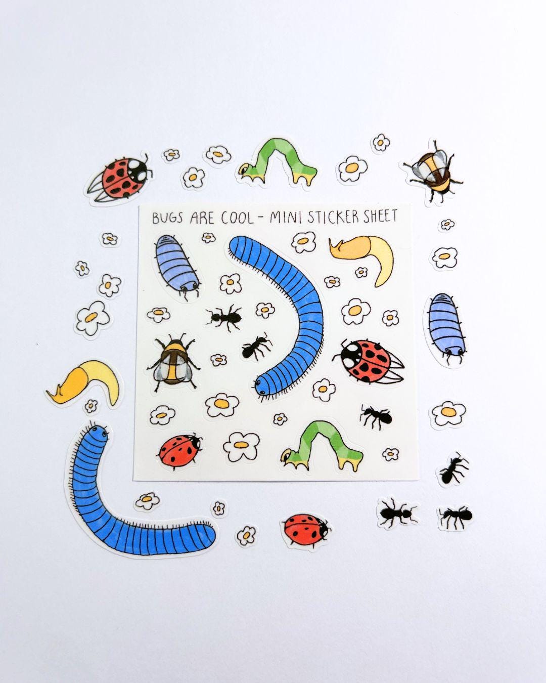 Bugs Are Cool Mini Deco Sticker Sheet - Junk Journal Stationery ...