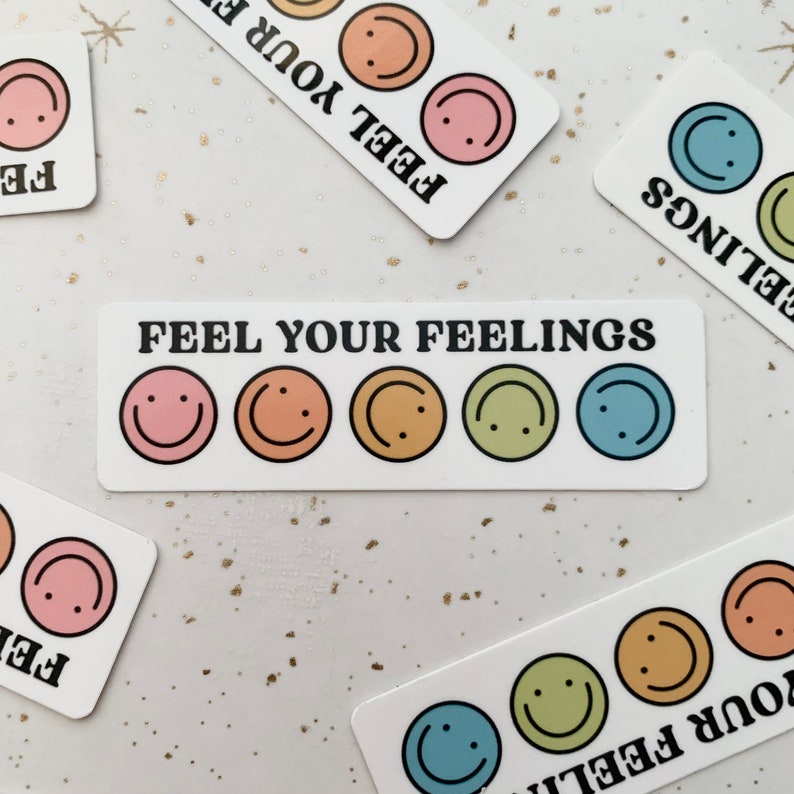 Feel Your Feelings Sticker - Happy Face, Water Bottle, Laptop Safe - Etsy