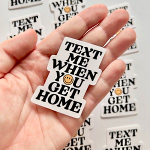 Adesivo de mensagem de texto quando chegar em casa - Lembretes de direção segura - Adesivos de carro para entes queridos - Presente para casais - Adesivos de lembrete para dirigir