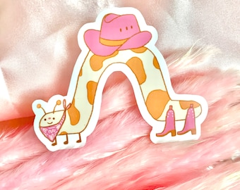 Cowboy Caterpillar Sticker - Yee Haw Cowboy Animal Stickers - Cow Print Aesthetic - Cowgirl Aesthetic - Bug Stickers