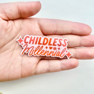 Pegatinas de Millennial sin niños - Pegatinas rosas y rojas - Estilo de vida sin niños - Sin niños - Pegatinas de Millennial - Pegatinas rosas para portátiles