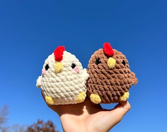 Petite peluche de poulet, peluche de décor de ferme, animal en peluche de poule fait main, cadeau d'amant de poulet