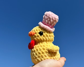 Peluche canard au crochet, Amigurumi canard fantaisie fait main