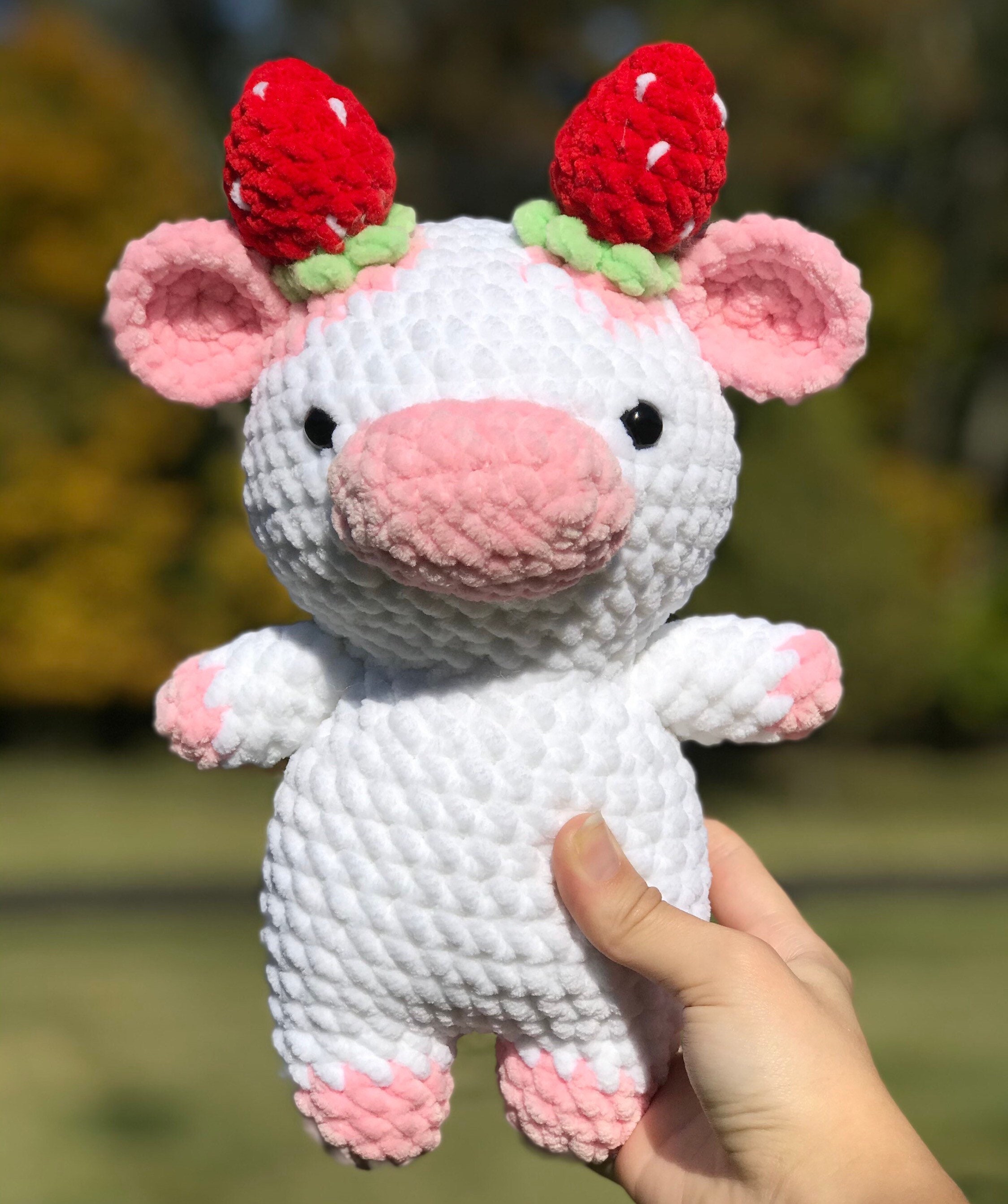 strawberry plush cow