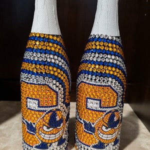 DETAILED Bedazzled Bottles with College Mascot & Logo for the Perfect Gift! Given attention to detail to each design and bottle!