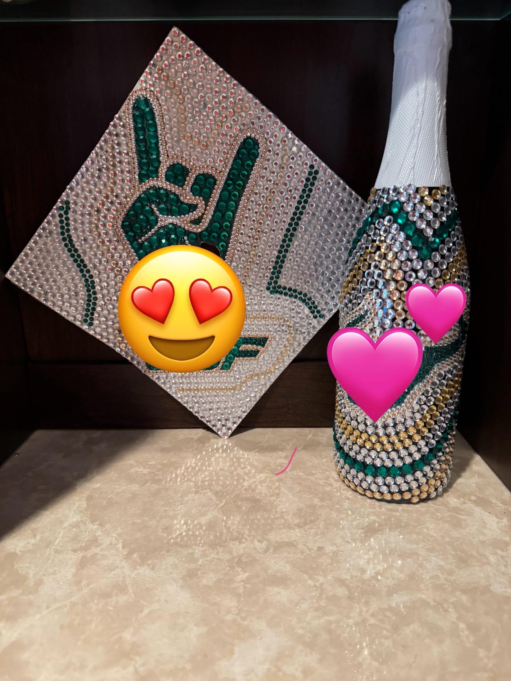 Cal Poly Rhinestone Grad Topper FAST Production! Custom Bedazzled Bling Rhinestone Grad Cap Topper - Etsy