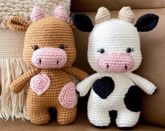 cow doll, hand-knit crochet amigurumi