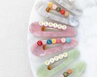 Personalized name hair clips for kids & adults