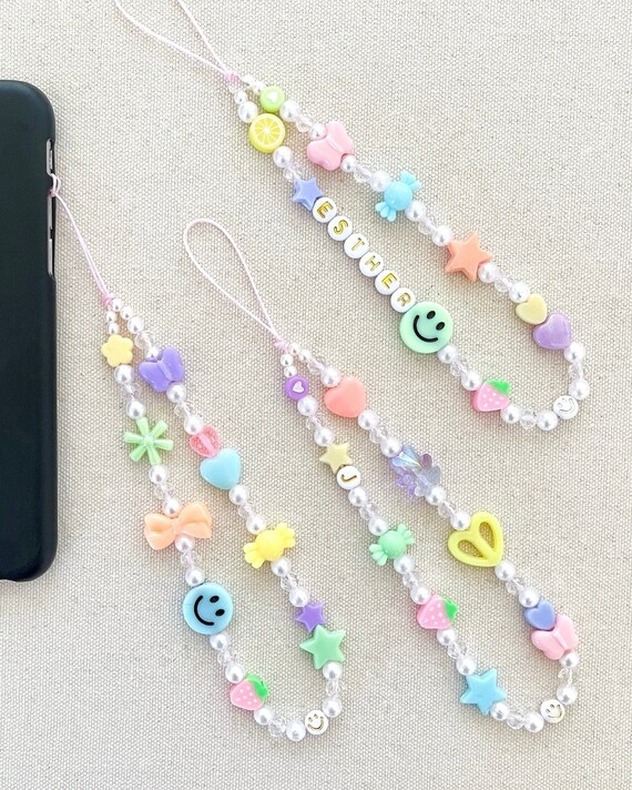 Pastel Phone Charm Cute Beaded Custom Cellphone Strap Personalized Phone  Chain Lanyard -  Denmark