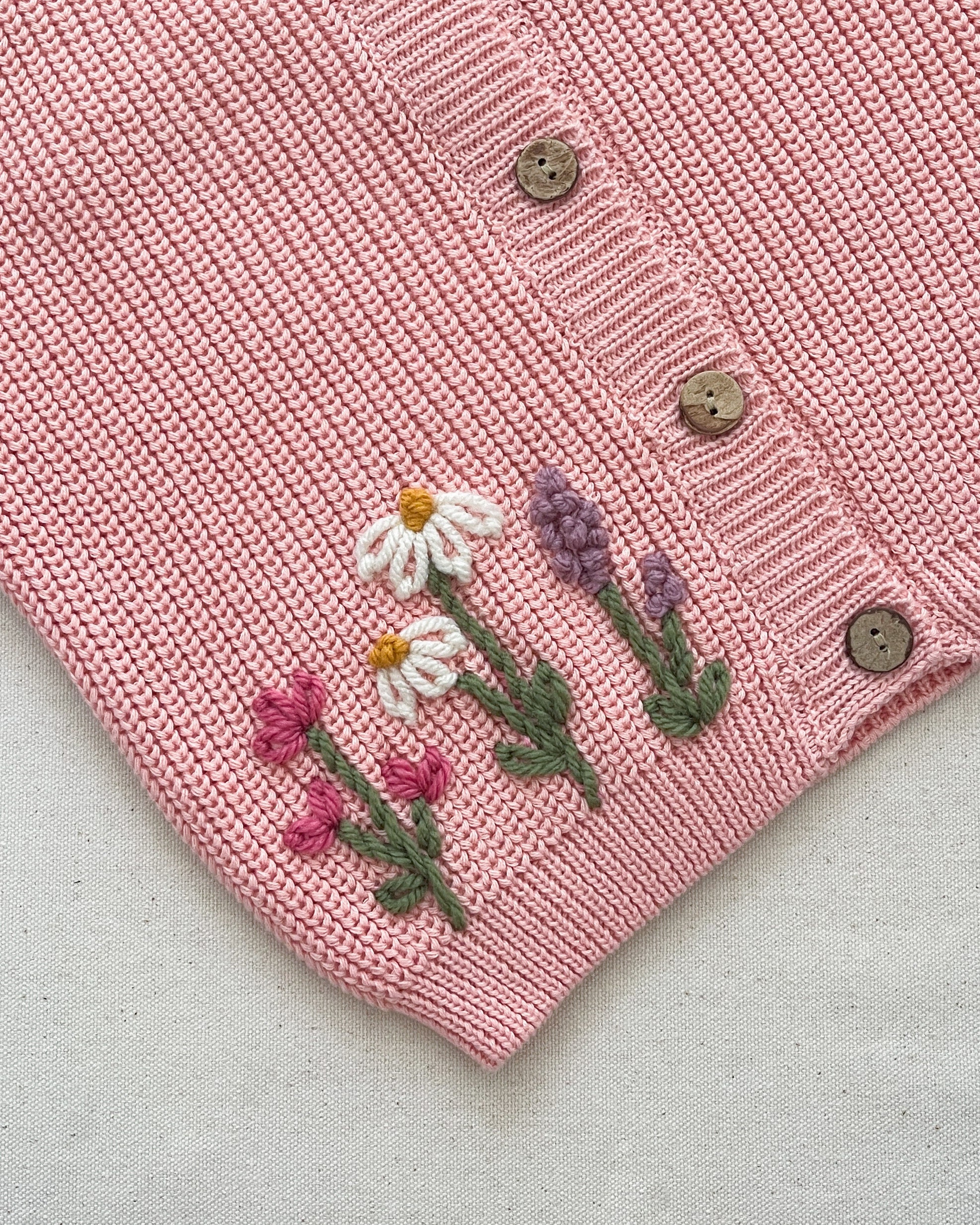 ADD ON WILDFLOWER Design to Custom Hand Embroidered Cardigan