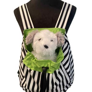 Beetlejuice Inspired Pet Carrier, Cat, Dog , Fur Baby, Pouch, Fully lined, Handmade, Hands free, Adjustable Straps, Kangaroo  Front carrier