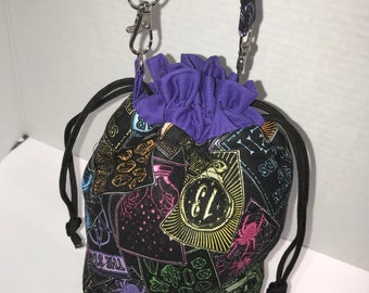 Tarot Card Bag, Dice Bag, Drawstring, Cotton Lined, Tarot Deck Carry Bag, Handmade Card Carry Bag, Card Storage