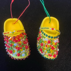 Ugly Bling Croc Ornament Rhinestone Half Pearl Backpack charm Yellow Sandal Choice