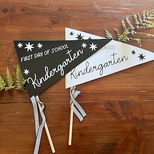 First and Last Day of School Pennant Signs - PreK to Senior Year