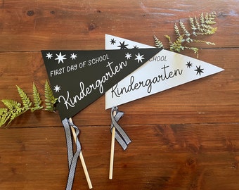 BUNDLE First and Last Day of School Pennant Signs - PreK to Senior Year