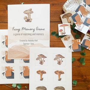 Fungi Memory Game | Preschool, Homeschool, Minimalist, Educational, Matching, Memory, Kindergarten