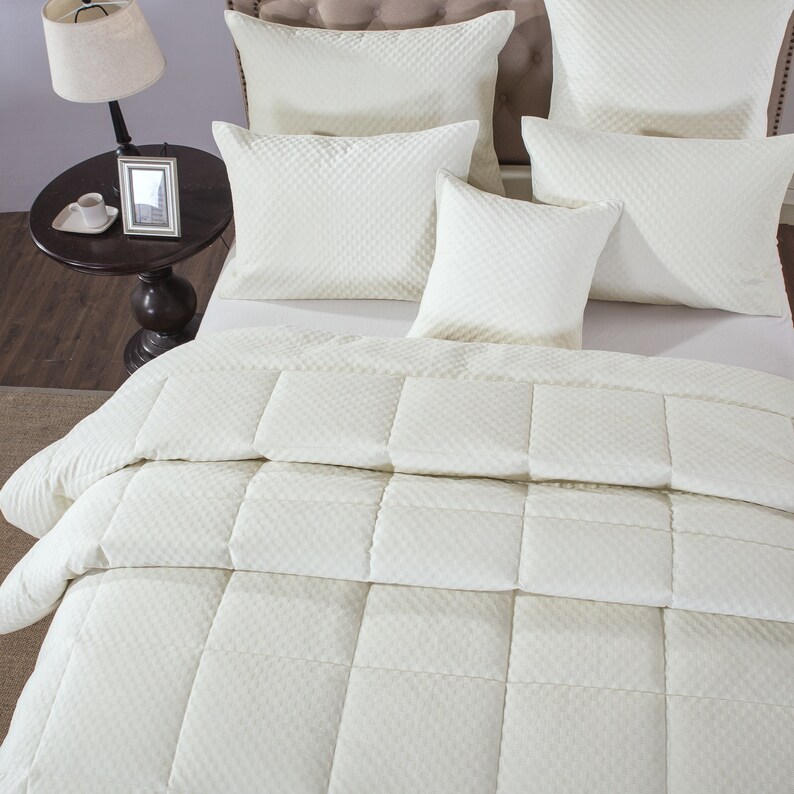 Velvet Dreamy Ivory White Comforter Set Warm Cozy Cloud-like - Etsy
