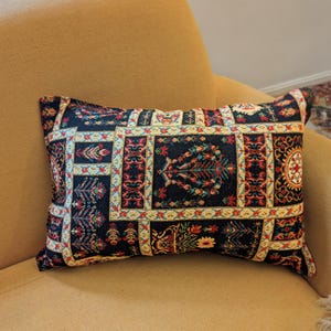 Handmade Persian Kilim Lumbar Pillow: Vintage Boho Decor (19x12&quot;)