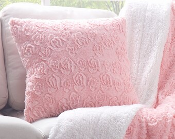 light pink fluffy pillow