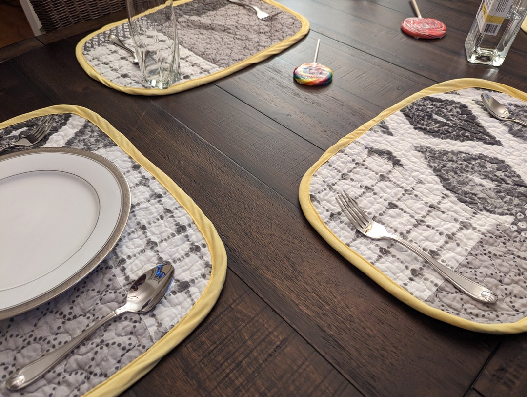 Set of 6 Handcrafted Patchwork Quilted Placemats Etsy