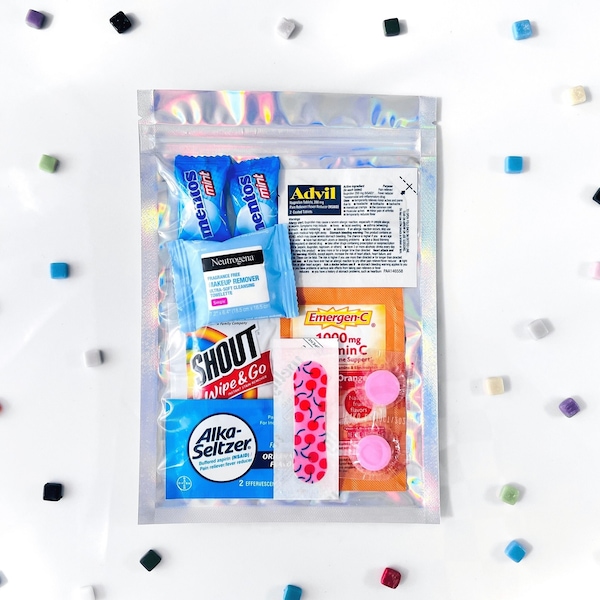 Hangover Kit with Supplies for Birthdays Weddings Bachelorette Trips Events Party Favors Hangover Bag Wedding Survival Bag Recovery Kit