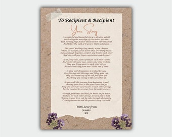 Customisable Poetry Print | Romantic Poem | Your Story | Optional Personalisation | Unique Gift | Original Poetry