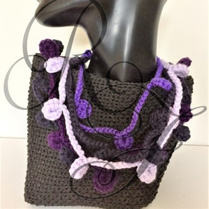 Crocheted Purple Tones Swirl Necklace 2