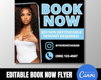 DIY Editable Book Now Flyer, Canva Template, Appointments Available Flyer, Nail Tech Flyer, Hairstylist Flyer, Lash Tech Flyer