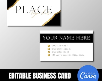 DIY Editable Business Card Template Bundle, Thank You Card Template, Loyalty Punch Card Template, Business Branding Bundle, Canva Template