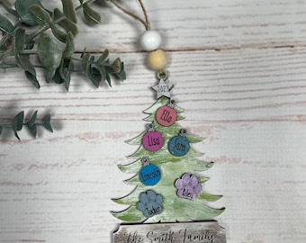 Personalized family Christmas ornament
