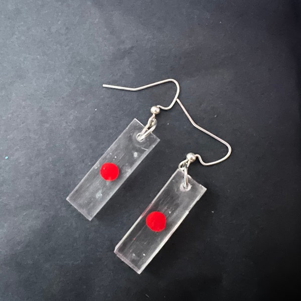 Blood Slide  Hook Earring / Dexter Inspired /  Blood Slide Jewelry / Jewellery / Movie inspired