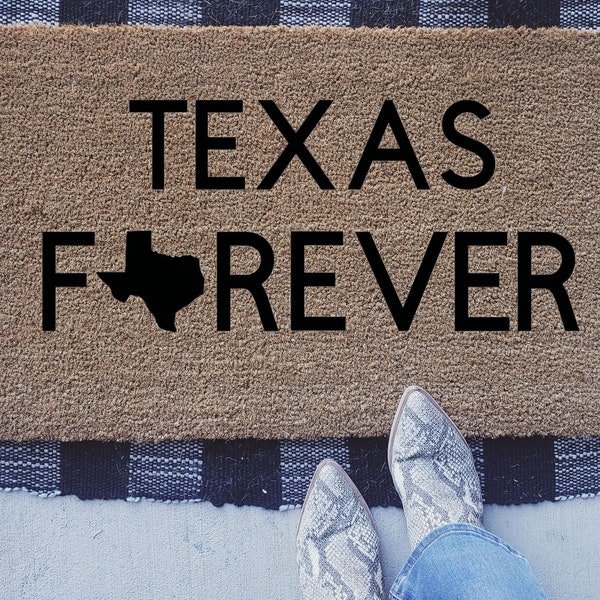 Texas Forever Welcome Mat, Tapis de porte personnalisé Friday Night Lights, Cadeau de pendaison de crémaillère, Cadeau personnalisé