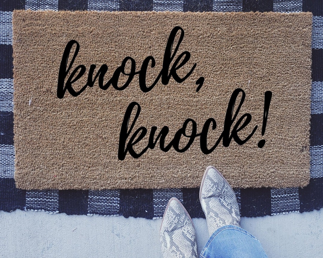 Knock Knock Mat, Funny Custom Door Mat, Personalized