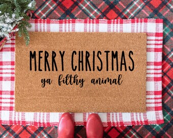 Merry Christmas Ya Filthy Animal Doormat, Christmas