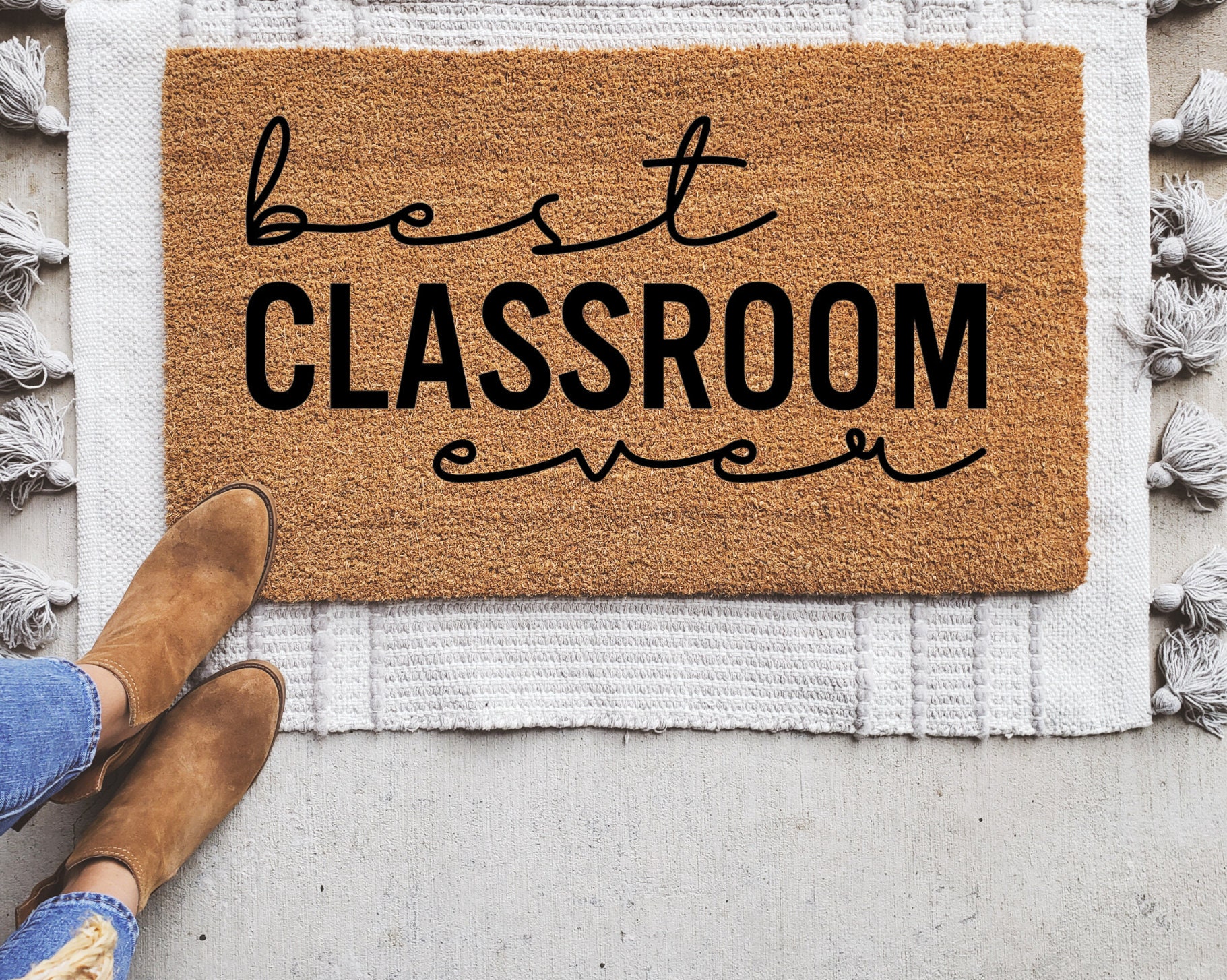 Best Classroom Ever Doormat, Custom Classroom Decor, Welcome Doormat, Groovy Doormat, Personalized Teacher Gift, Teacher Appreciation Gift