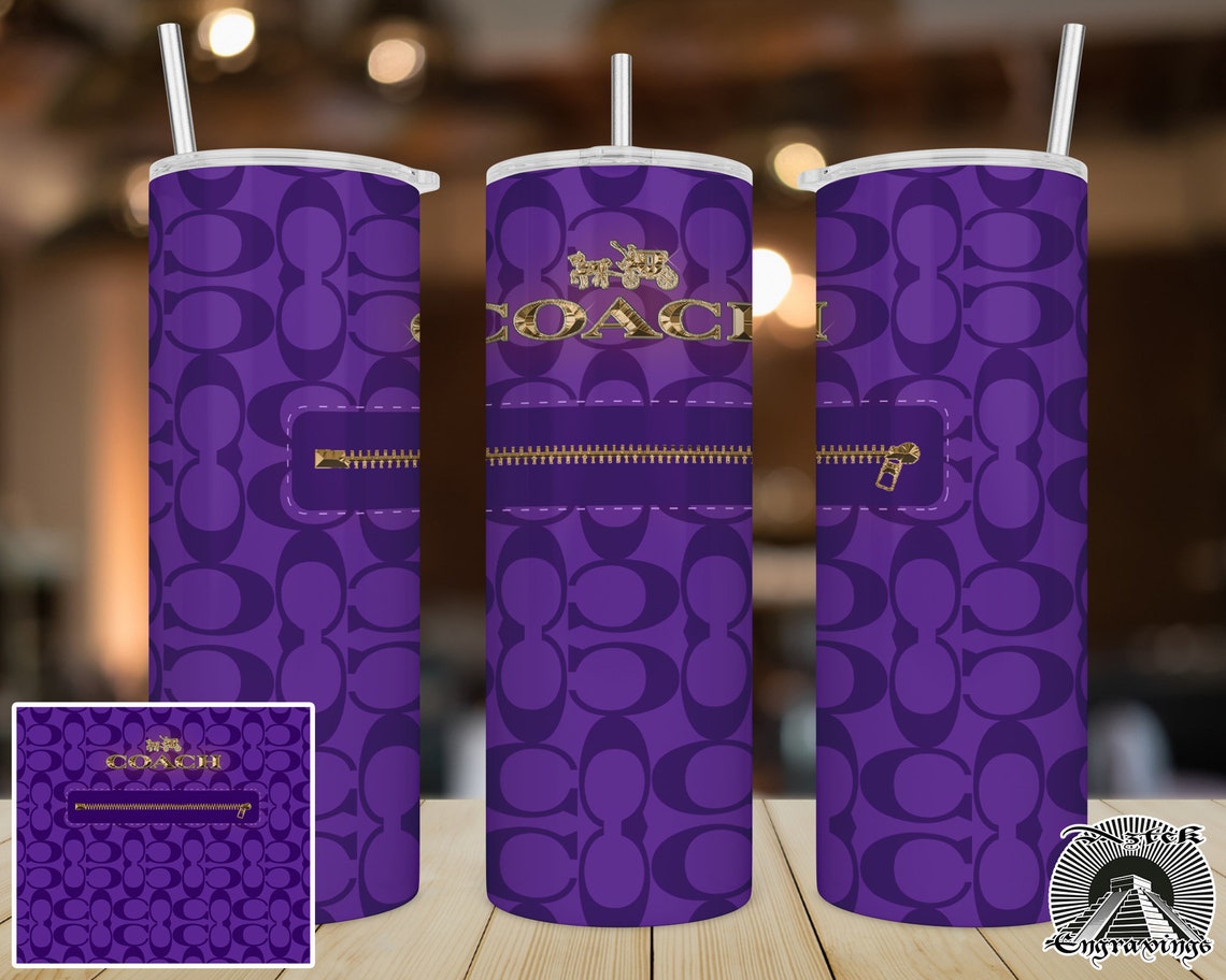 Purple 20oz Coach Tumbler Wrap Etsy