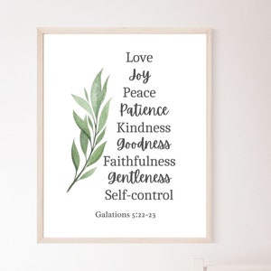 Galations 5:22-23 The Fruit of the Spirit Scripture Print, Bible Verse Wall Art, Christian Home Decor, Christian Gifts