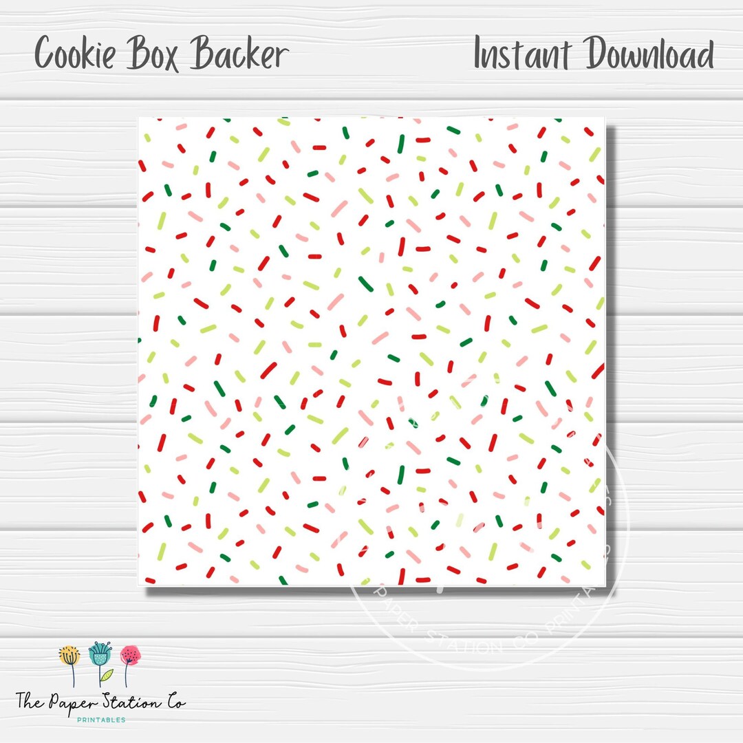 Christmas Jimmie Sprinkles Cookie Box Backer Printable Box Etsy Canada