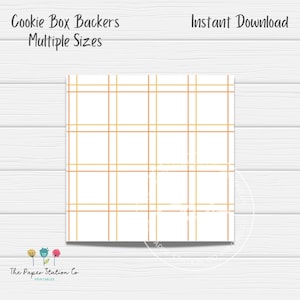 Orange Easter Cookie Box Backer, Spring Printable Box Backer Card, Multiple Sizes, Cookie Packaging, Instant Download, Bakers packaging