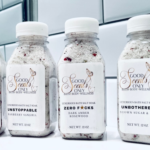 Bath Salt Bottle Etsy